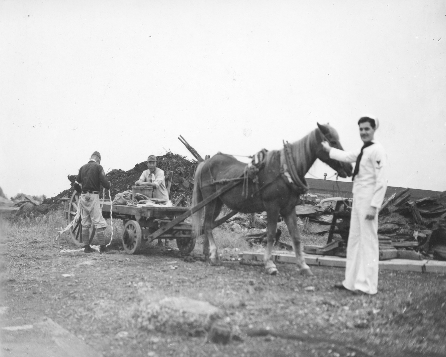 荷馬車と米兵 | 昭和館デジタルアーカイブ